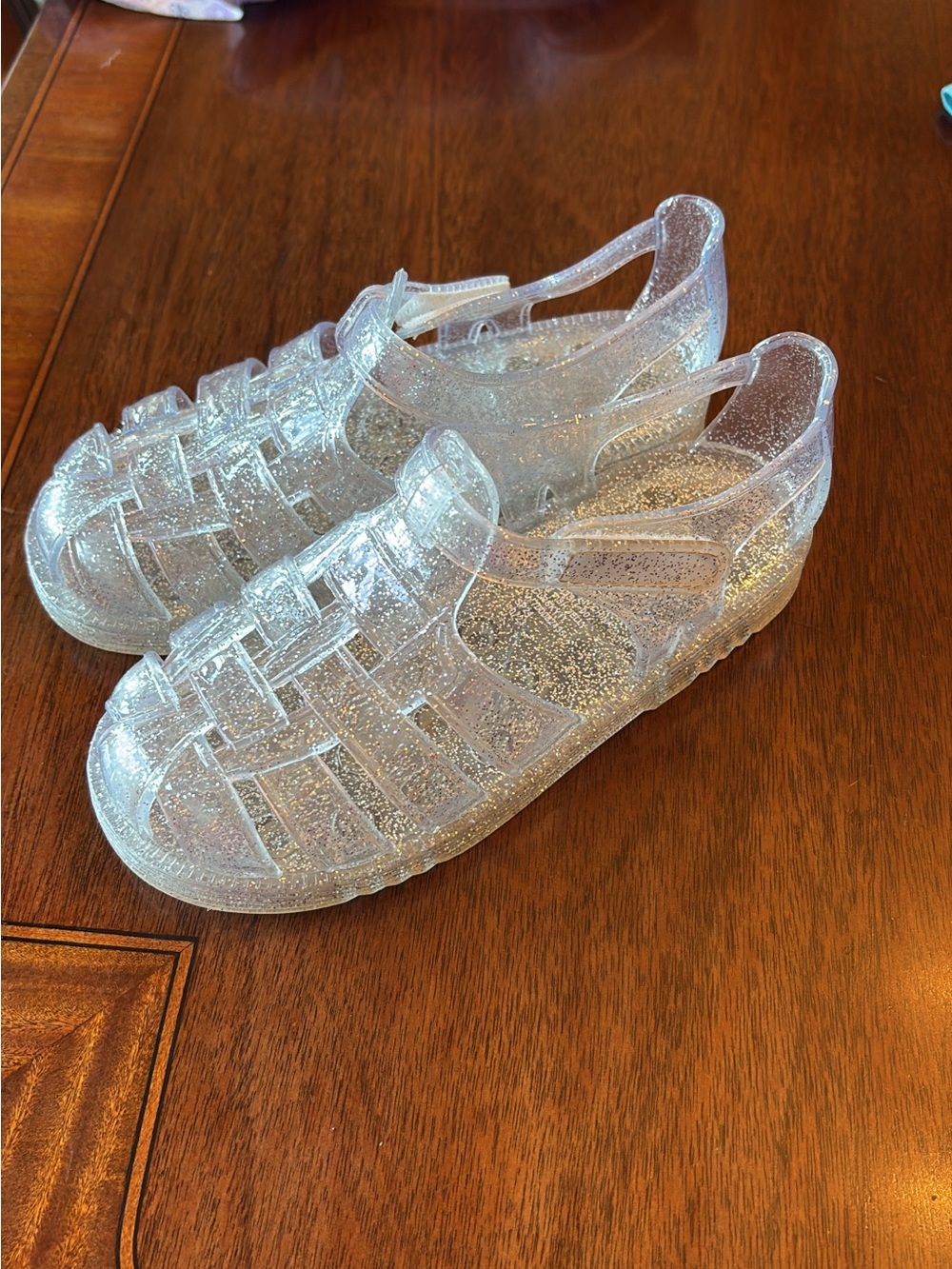 Gap Kids Clear Glitter Jelly Sandals